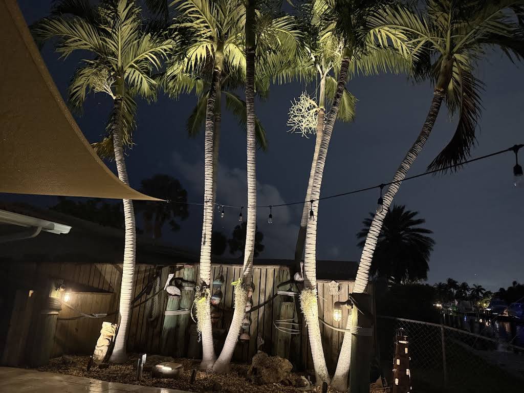 Professional landscape lighting installation by S.F. Outdoor Lighting in Boca Raton